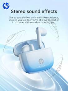 HP True Wireless Noise-Proof Earbuds, In-Ear Compatible With Apple And Other Devices, USB To Type-C, Includes Protective Case And Anti-Lost Lanyard, Great Gift