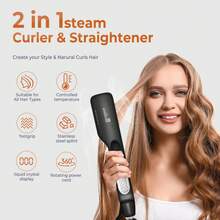 UKLISS Steam Hair Straightener | PTC Heating | Adjustable Temperature 150-230°C | 2m Cord | 360° Rotating Plug - UK Plug(220-240V) - View 8