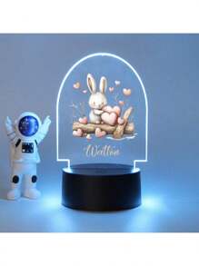 1pc Custom Bedroom Decoration, Custom Easter Bunny Love Creative Style, Custom Light Plate, 3D Light Illusion LED Nightlight, Warm Light Birthday Gift Party Gift Table Lamp Nightlight, Custom Name Creative Light Plate, Custom Personalized Name Nightlight, Christmas Gift, Gift For Family And Friends, Creative Gift Christmas Gift, Custom Nightlight, Custom Party Decoration, Custom Lighting.