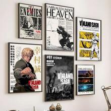 1pc/3PCS Wall Arts Posters Optional Frame Cool V-Vinland S-Saga Anime M-Manga Poster Canvas Art Printing Waterproof Home Living Room Bedroom Bar Aesthetic Decoration ,Wall Art With Frame