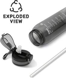 Opard 30oz/32oz Sports Water Bottle With Leak Proof Flip Top Lid Tritan Reusable Plastic For Gym And Outdoor, Travel Water Bottle With Straw