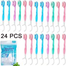 Portátil 5-en-1 Cepillo de dientes y hilo dental, sabor a menta para una limpieza bucal profunda diaria, perlas efervescentes para un aliento fresco para parejas, familia y vuelta al cole, 40 piezas - Blanco - Ver 13