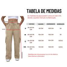 Women's Cargo Pants, High Waist, Flannel, Winter, Side Pocket, Sweatpants - Rỉ Nâu - Xem 3