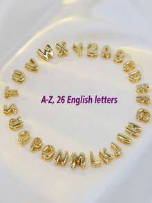 Small Chunky Alphabet Balloon 3D Letter Initials Gold Plated Pendant Necklace For Women Personalized Jewelry - Gold - View 7