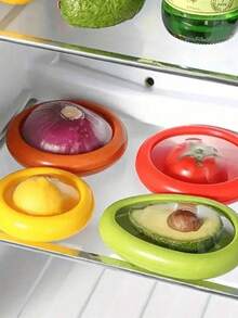 Transparent Thin Film Airtight Refrigerator Storage Box For Fruit & Vegetable Preservation, Onion Half Storage - Multicolor - View 3