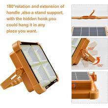 1PC 3600MAH Portable Solar Floodlight, High-Power Rechargeable Camping Light, 5 Lighting Modes, USB Rechargeable, Outdoor Waterproof, Adjustable Bracket, Easy To Install, Very Suitable For Emergency Situations, Car Maintenance, Outdoor Camping, And Street Lighting - Orange - View 9