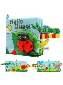 Soft Baby Books High Contrast Baby Toy, Touch And Feel Crinkle Cloth Book Infant Toy With Fabrics, Christmas Stocking Stuffers Gift For Newborn Boys And Girls 0-6-12 Months