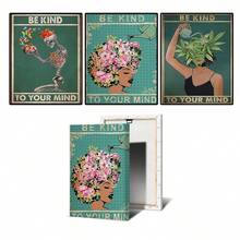 1pc Wall Arts Posters Vintage Decorative Board Wall Retro Images Canvas Painting Kindness Losing Reason Find Your Soul Yoga Poster Retro Home Decoration Optional Frame ,Wall Art With Frame - Multicolor - View 15