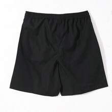 Men's Summer Athletic Workout Woven Shorts, Stripe Decor, Outdoor Basketball Sports