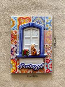 1 pieza Decoración del hogar creativa 3D portuguesa Imán para nevera, recuerdo de viaje