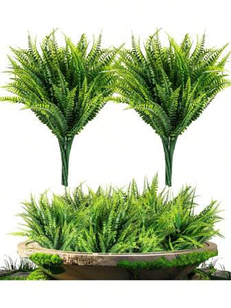 8 Stück UV-beständige künstliche Buchs Sträucher - Ideal für Innen-/Außendekoration, Hochzeiten und Heimgarten Dekoration