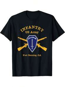 US Army Infantry Fort Benning GA T-Shirt - Black - View 1
