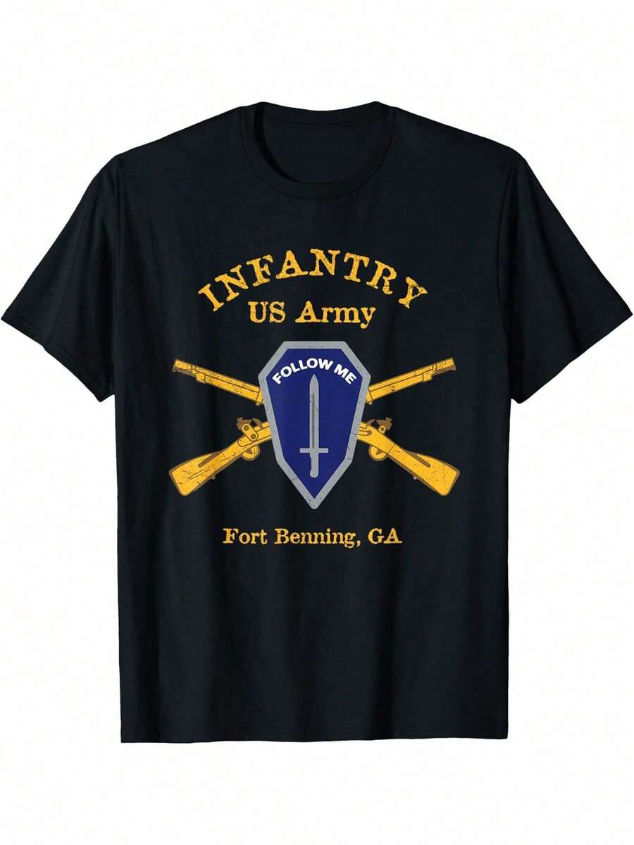 US Army Infantry Fort Benning GA T-Shirt - Black - View 1