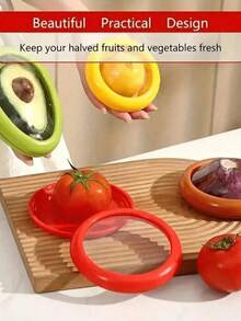 Transparent Thin Film Airtight Refrigerator Storage Box For Fruit & Vegetable Preservation, Onion Half Storage - Multicolor - View 5