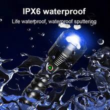 1pc Powerful & Ultra Bright Rechargeable LED Tactical Flashlight, High Intensity Handheld Flashlight With Large Capacity Battery, For Emergency, Hiking, Camping - Black - View 8