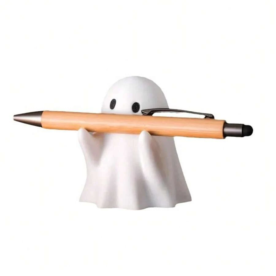 Transboundary Ghost Pen Holder Home Office Desk Cute Small Ornament Resin Decor, Halloween Gift Creative Present