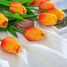 3pcs Artificial Tulip Flowers Decor, Home Decoration Lifelike Fake Flowers For Living Room And Bedroom