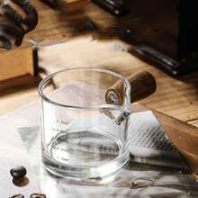 4pcs/2pcs/1pc 100ml Mini Graduated Scald-Proof Handle Cup, Espresso Cup, Milk Cup, Sauce Cup, Precise Measuring Cup, Compact & Cute, Convenient & Practical, Tea Cup, Thick Glass, Durable, Household Essential