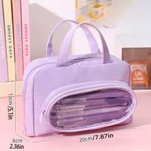 2pcs/Set Back To School Pencil Case, Large Capacity Pencil Bag, Student Stationery Organizer, Multi-Functional Cosmetic Bag, Blank Student Storage Pouch, Minimalist Handbag,Pencil Pouch,School Bag
