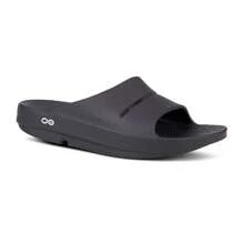 OOFOS Sandalias deslizantes de recuperación Oofos Ooahh 1100BLK para hombre, talla US 13, color negro