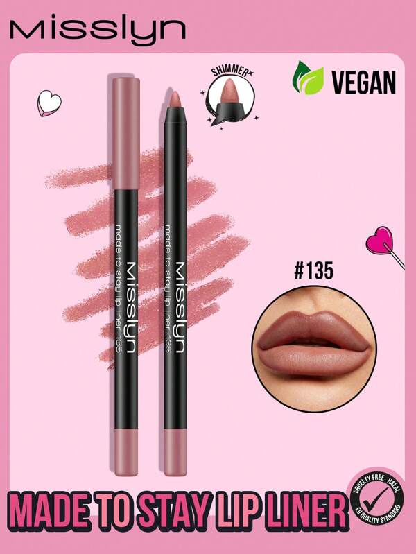 Misslyn Made To Stay Lip Liner, Longwear Rich Lip Colors, Sharpenable Gel Lip Pencil,Smooth Application, Natural Finish, Can Be Shaped With A Pencil Sharpener, Highly Pigmented Natural Lip Makeup, Longwear Smooth Ultra Fine, Matte Lip Liner