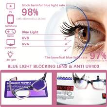 3 Pay Women's Blue Light Blocking Reading Glasses Oprah Style Computer Reading Rim, Spring Hinges, 11 Degree Adjustable, Anti-Blue Light Lenses - Multicolor - View 5