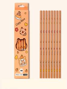 6支/12支/36支装水豚铅笔套装，高品质创意学生文具铅笔，绘画用品，颜色和款式随机（1盒=12支），送给家人、朋友、同事、办公室、学校、绘画、学生、马克笔、文具、学习用品、返校季的礼物 - 多色 - 查看 5
