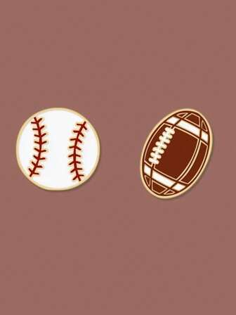 1枚/2枚可爱棒球/网球造型金属胸针，适用于背包、帽子和外套 - 时尚配饰，完美的生日礼物，送给朋友和家人，学校办公配饰，衬衫饰品，万圣节秋冬季配饰，适合青少年、青年、男士，休闲、户外、运动、度假、毕业礼物、生日、日常佩戴，趣味教师礼物，服装配饰，包包挂饰，圣诞节男士礼物，包包别针