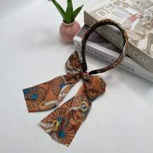 1pc/3pcs Satin Print Chain Ribbon Braided Headbands Hair Accessories For Women Hairband Hair Hoop