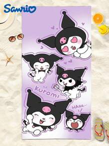 1 pièce Serviette de plage Kuromi, serviette de bain dessin animé violette, serviette de plage Sanrio mignonne, séchage rapide, 75x150cm, douce et confortable. Un indispensable pour les fêtes de plage, les piscines et les vacances à la plage. Convient pour le fitness, le yoga, la natation et les excursions à la plage. Un cadeau parfait pour les anniversaires, les amis, les cadeaux commémoratifs pour les femmes, la décoration, la décoration intérieure, les cadeaux de la Saint-Valentin, le mariage d'été, le retour à l'école, les fournitures scolaires, la décoration de la chambre
