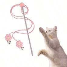 3pcs/Set Cat Teaser Wand Toys With Bell, Tassel, Cartoon Pattern, Interactive Indoor Cat Training And Play Tools - Multicolor - View 2