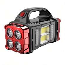 1pc Ultimate Solar+USB Rechargeable LED Flashlight - Ultra-Bright Portable Searchlight For Outdoor Adventures, Waterproof Power Bank, Rugged Design, Ideal For Camping, Hiking & Emergency Situations