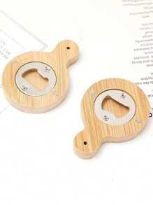 1 pezzo Apribottiglie rotondo in legno con manico per una presa facile, personalizzato con testo e disegni incisi al laser, uno strumento pratico per la birra, adatto per bar, ristoranti e case, un regalo perfetto per le vacanze per mariti e padri, e un souvenir creativo per matrimoni