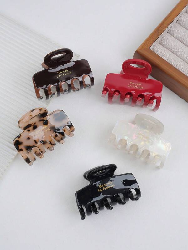 1 peça elegante presilha de cabelo quadrada de cor sólida média, grampo versátil para coque desleixado, adequado para cabelos finos, grampos de cabelo de verão, grampos de mandíbula, grampos de cabelo, grampo de cabelo, prendedor de cabelo