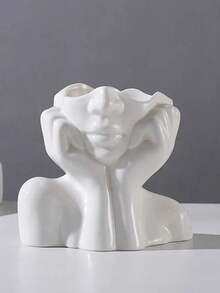 1pc Golden Resin Vase For Decoration, Flower Head Vase, Beauty Tools Storage, Office Stationery Storage, Modern Simple Vase, For Home Decoration Living Room Desk Decoration - Multicolor - View 13