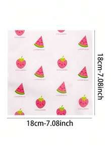 100pcs Watermelon And Lemon Printed Grease-Proof Wax Paper Sheets, Suitable For Sandwich, Burger And French Fry Wrapping - Perfect For Home Baking, Restaurant - Multicolor - View 3