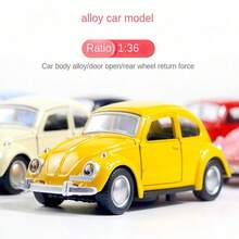 1 件合金甲虫形复古汽车模型合金汽车模型经典车门汽车摆件