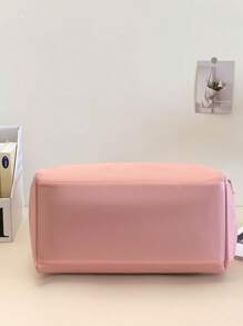 1pc Nylon Contrast Color Handbag, Travel Bag With Wet And Dry Separation, Shoe Compartment, Crossbody Strap, Suitable For Men & Women