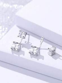 GAGAFEEL 1 Paar exquisite, elegante und modische S925 Sterling Silber Ohrringe, besetzt mit kubischem Zirkonia für den täglichen Gebrauch von Frauen, Schmuck, Feiertagsgeschenke, Schmuck und Muttertagsgeschenke
