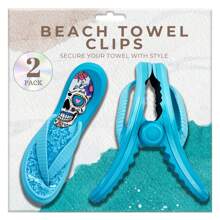 2pcs Reversible Beach Towel Clips, Portable Towel Clamps, Accessories For Beach Chairs, Decks, Pools, Cruise Ships, Rest Areas