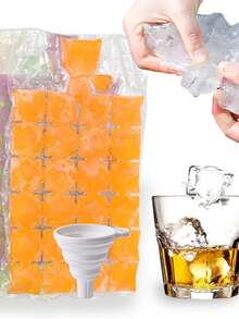 1/5/10 包装一次性冰袋，24 个独立隔间，自封口，易撕开，适合自制冰袋，夏季冷冻果汁 - 彩色 - 查看 5