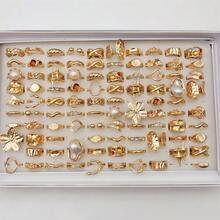 Bộ 20 chiếc nhẫn hoa rắn bướm lấp lánh thời trang dành cho nam nữ phong cách pha trộn trang sức đá quý khảm sành điệu thích hợp cho trang phục hàng ngày trang trí tiệc - 20 chiếc nhẫn vàng rỗng ngẫu nhiên - Xem 6