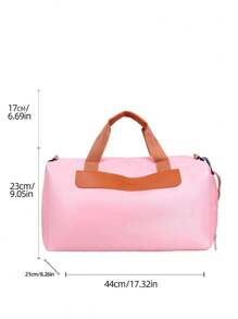 1pc Nylon Contrast Color Handbag, Travel Bag With Wet And Dry Separation, Shoe Compartment, Crossbody Strap, Suitable For Men & Women