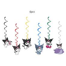 Sanrio 88pcs Sanrio Kuromi Party Supplies,Included Birthday Banner,Hanging Vortex, Plates,Napkins,Tablecloth,Paper Cup,For Kuromi Decorations,Kuromi Birthday Party Decorations,Kuromi Party Decorations