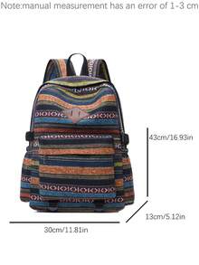 1 件，黄色时尚，复古，大容量，抽绳，背包书包女包女士背包男包，拼色佩斯利花纹，轻便，带金属装饰，适合秋冬季，适合女性办公室女士，时尚女孩青少年女孩，适合大学生，适合户外旅行