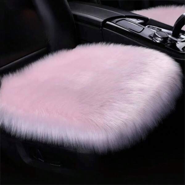 1pc High-Quality Plush Warm Car Seat Cushion, Backless Faux Fur Cover