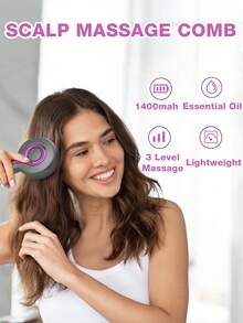 Smart Hair Comb - Red Light Therapy + Essential Oil Infusion - Waterproof Design For Shower Use - Soothing Scalp Massage - Premium Gift - Multicolor - View 7