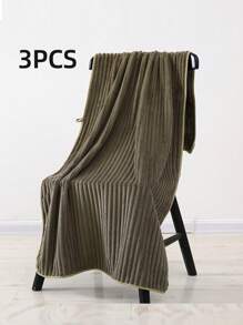 1/3pcs Set - Dark Gray Water Wave Pattern Towels - 3pcs Face Towels/3pcs Bath Towels/1pc Large Bath Towel - Coral Fleece Material - High-End Texture - Skin-Friendly Soft Comfortable - Strong Absorbency And Drying Effect - Suitable For Hotel, Spa, Outdoor, Yoga, Vacation, Camping, Swimming Pool Etc. - All Season - Simple And Useful Bathroom Towel Set Back To School For Beauty Salon Home Bathroom