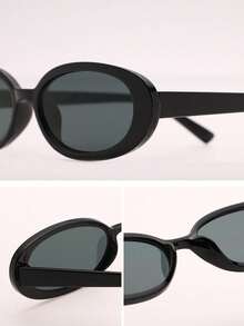 3pcs Geometric Plastic Black Full Frame Solid Color Classic Portable Modern Simple Style Shades Basics Glasses Combination For Summer Travel Essentials Fashion Accessories For Summer Beach Vacation,Outdoor,Travel - 3pcs Black and Gray Combination - View 6