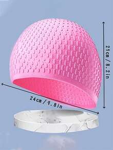 Unisex Silicone Swimming Cap Large Bathing Caps For Long Hair Professional Waterproof Ear Protection Provides High Elasticity - Multicolor - View 12